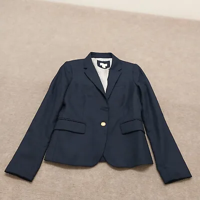 J.Crew Womens Size 2 Long Sleeve Blue Two Button Blazer Jacket • $28.88