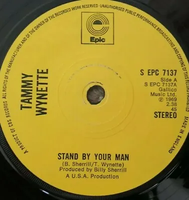 £3.99 • Buy TAMMY WYNETTE - STAND BY YOUR MAN - 7  Vinyl 45 RPM - EPIC 7137