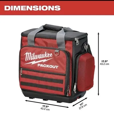 Milwaukee Tech Pack Tool Bag Packout 11 Inch Zippered Top Nylon Red • $99.99