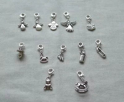 Clip On Charms Baby Themed Tibetan Silver • £1.50