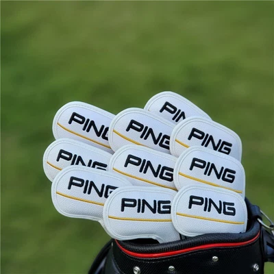 $62.59 • Buy Golf Club Iron 4-9-PWUS Head Cover PING Classic Yellow-Line Magnetic Closure