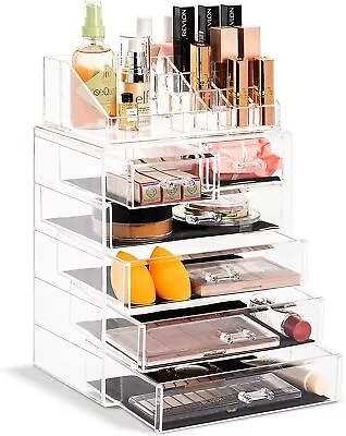 Acrylic Cosmetics Makeup And Jewelry Storage Organizer Case Display With Drawers • $30.99