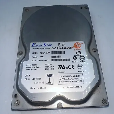 ExcelStor Callisto J880 80GB 3.5  IDE Desktop Hard Drive Inc VAT • £12.99