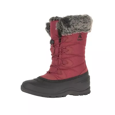 KAMIK MOMENTUM-3 Snow Seam-Sealed Waterproof Plush Faux-Fur Collar Boots RED • $89.99