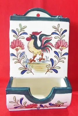 Ceramic Wall Mount Wood Match Dispenser Rooster Pink Flowers Japan • $28.99
