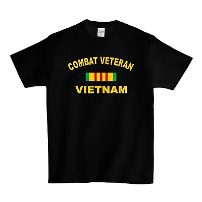 Combat Veteran Vietnam Ribbon T-Shirt - Black • $17.95