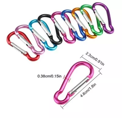 Stainless Aluminium Carabiner Clip Clasp  Hook Keyring Camping Carabina Uk New • £3.43