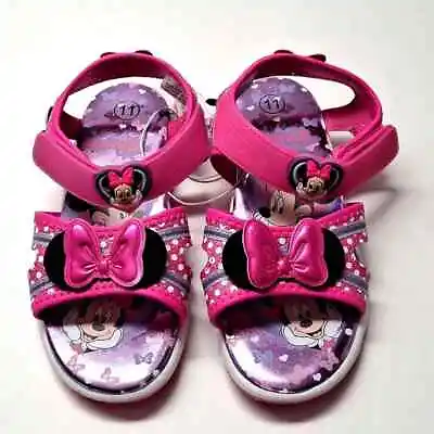 NEW! Disney Minnie Mouse Strap Light Up Sandals Toddler Girls Shoes Pink Purple • $9.99