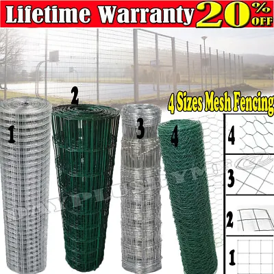 Welded/Galvanised Wire Mesh Sheet Metal Grid Aviary Fence Chicken Rabbit Garden • £7.70