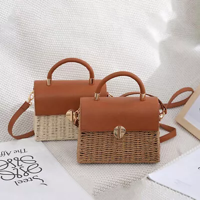 New Crossbody Bag Vintage Handmade Straw Bag Handbag Small Square Bag • $35.80