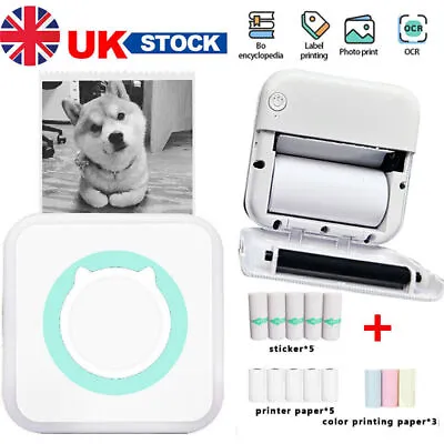 Mini Pocket Thermal Printer Bluetooth Mobile Phone Photos Label Printing Machine • £18.90