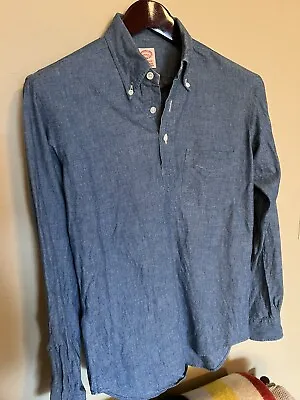 $91 • Buy Kamakura Vintage Ivy Chambray Popover Button Down Shirt - Blue Small