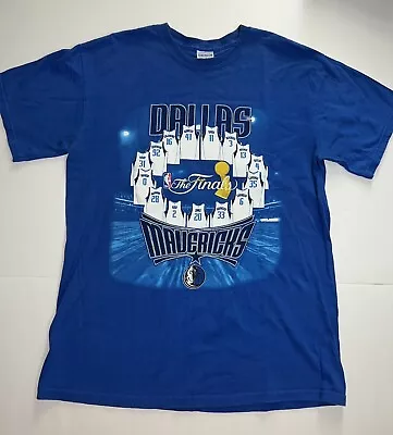 Dallas Mavericks T Shirt Unisex Medium The Finals Blue Dirk Nowitzki NBA • $11.01