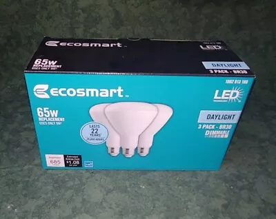 (3) 65W BR30 LED Bulbs ECOSMART Uses 9W Dimmable (44921-F5) • $12.50