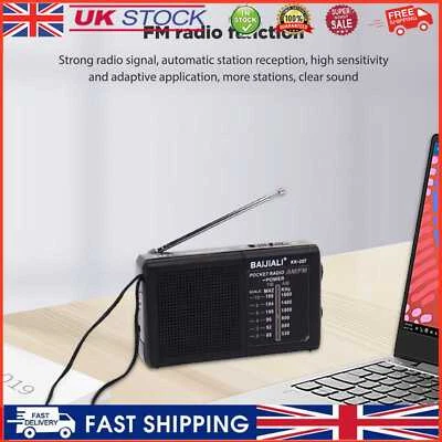 £7.99 • Buy Mini AM/FM Radio AA Battery Powered Full-wave Band Emergency Radio (KK257 Black)