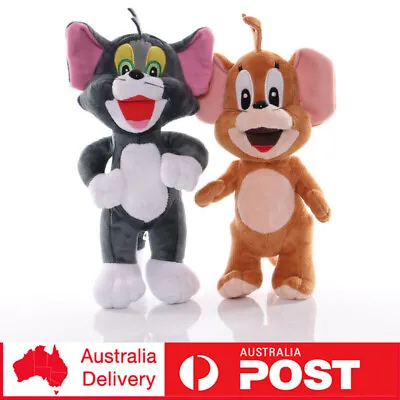 25cm Cartoon Tom And Jerry Cat Mouse Plush Stuffed Doll Toys Kids Gift • $20.98