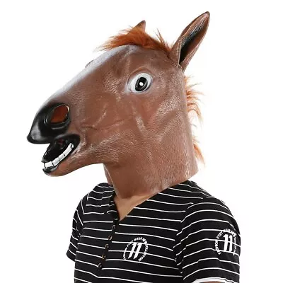 £199.99 • Buy Rubber Horse Head Mask Halloween Cosplay Full Head Adult Fancy Dress Costume UK
