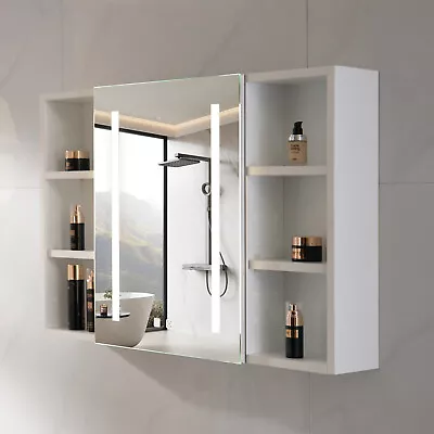 Led Lighted Medicine Bathroom Cabinet Wall Mounted W/ Mirror 1 Door 9 Shelves • $139.99