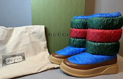 Gucci Nylon Puffer GG Multicolored GG Boots Men’s Size 9 (US 9.5) Authentic  • $675