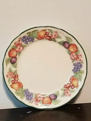 Epoch Indonesia Market Day Salad Plates White With Flowers And Fruit 7 3/4  • $8.09