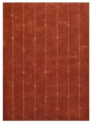 Hand Knotted Gabbeh Silk Mix 6'x9' Area Rug Contemporary Rust BBH Homes BBLSM601 • $237.18