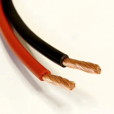 £109.97 • Buy 6mm2 50 A Amps Flexible PVC Black Red Battery Cable Wire Thinwall 1-100M Length