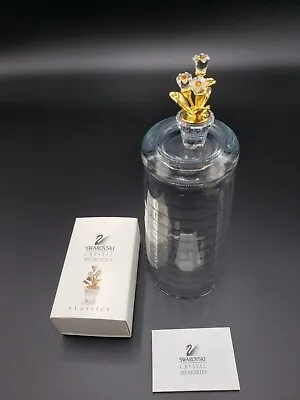 Swarovski Crystal Memories Mini Gold Plated 3 Tulips Flower Pot Figurine Box • $45