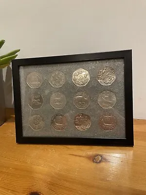 Old Style 50p Coin Display Frame For 12 Large Fifty Pence • £12.95