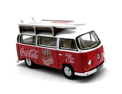 1:76 Red VW T1 Mini Van Bus Camper Coke Model Diecast Metal Car • $19.99