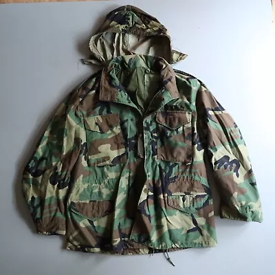 Vtg USGI US ARMY SURPLUS M65 FIELD JACKET WOODLAND CAMO Military COAT Large • $70