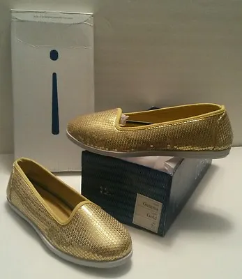 NEW!  GOLD Flats Slip-on  Sz 7 1/2 From H2K Toast ! Toast! NICE!!   • $8.99