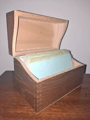 Oak Wood Index Recipe Box Dovetailed 353 With Cards - Harry C. Hedberg • $18.99