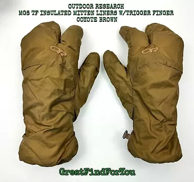 Outdoor Research Mgs Tf Insulated Mitten Liners W / Trigger Finger -coyote Brown • $49.95
