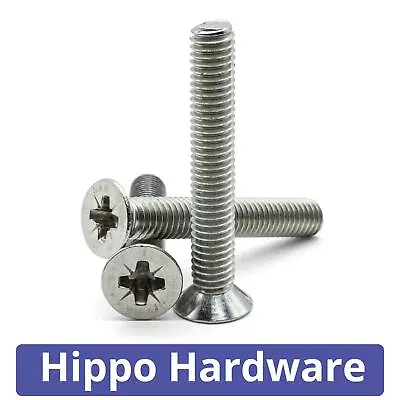£4.32 • Buy M2 M2.5 M3 M4 Pozi Countersunk Machine Screws Pozidrive Bolts A2 Stainless