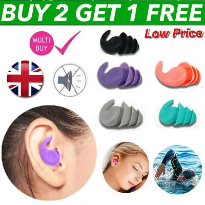 UK Noise Cancelling Comfortable 3 Layer Earplugs 40db Ear Plugs For Sleep/work • £3.25