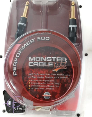 £12.26 • Buy Monster Cable Prolink Performer 500 3 Ft Speaker Cable NOS