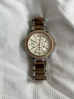 Michael Kors Silver And Rose Gold Watch • £25