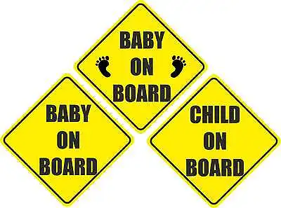 Baby On Board Child Safety With Suction Cup Car Vehicle Signs Child On Board • £3.99