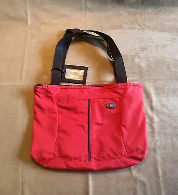 Victorinox Swiss Army Red Canvas Tote Shoulder Bag 17”x 20”Weekender Luggage Tag • $17