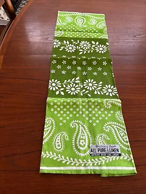 Nwt Vintage Retro Green Linen Dish Towel • $9.99