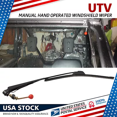 Set Universal UTV Manual Hand Operated Windshield Window Wiper Rubber Blade 16  • $10.88