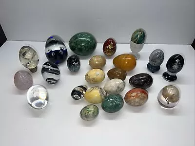 Lot Of Stone/Glass/Wood Eggs Decorative • $0.99