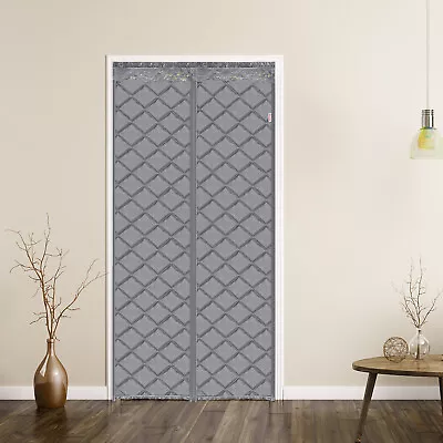 Magnetic Thermal Insulated Door Curtain 35  X 79  Weatherproof Blanket Gray • $47.26