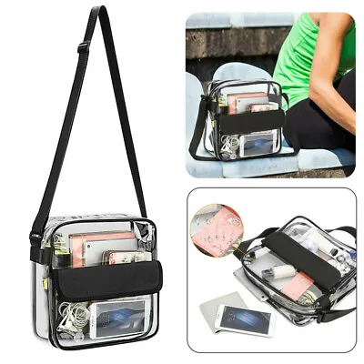 Clear Plastic Tote Bag Transparent Handbag Zip Purse Stadium Security Bags • $14.69