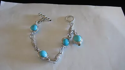 Nice Judith Ripka Sterling Silver Turquoise & Dmq Bracelet 7.75  • $112