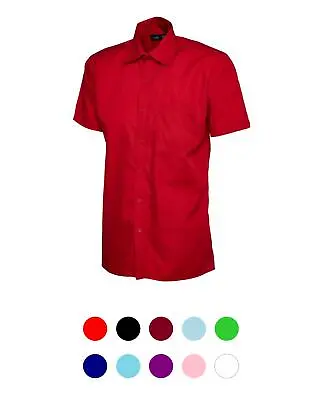 Uneek - Men's Poplin Half Sleeve Shirt - 65% Polyester 35% Cotton Poplin • £15.99
