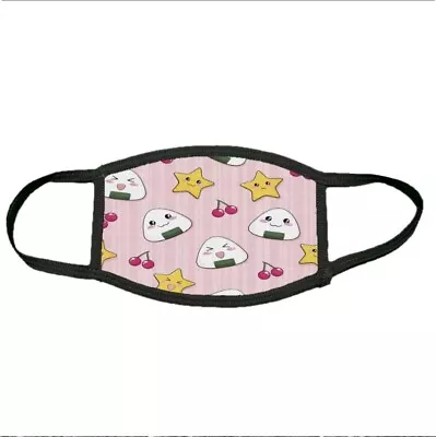 Cute Chibi Rice Cake And Smiling Stars Face Mask Washable And Reusable  • $3.99