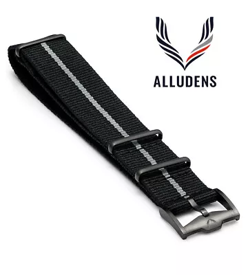 PREMIUM Watch Strap Band Army Military NATO Nylon Mens 20mm Black Grey RRP £40 • £5.90