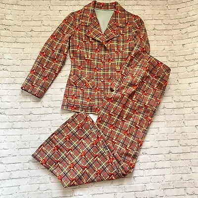 Vintage 70s Wide Leg Pant Suit • $72