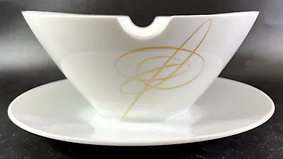 $64.95 • Buy Rosenthal Continental Gold Accord Gravy Boat Attached Underplate Raymond Loewy